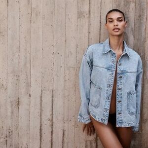 Zara Oversized Denim Viral Jacket Small NWT